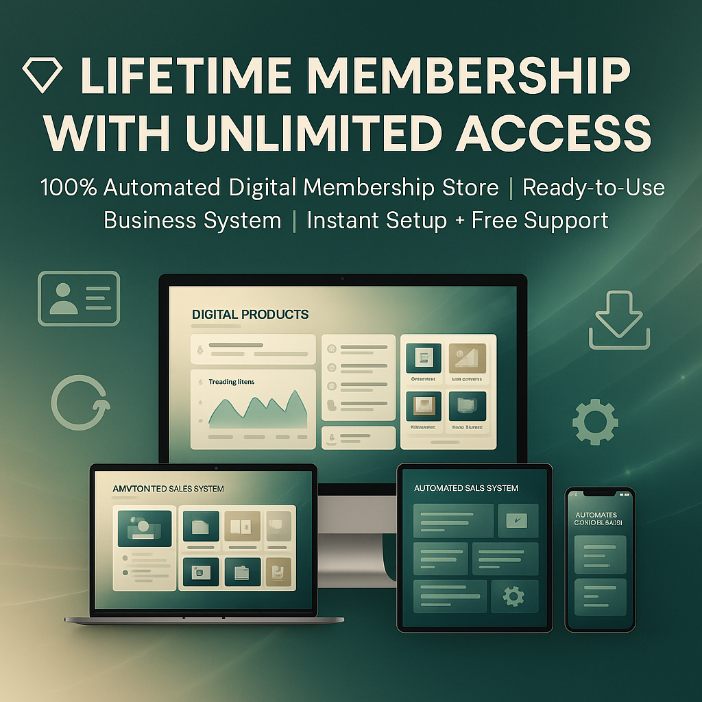 Lifetime Membership with Unlimited Access+ 100% Automated Digital Membership Store! Lifetime Membership with Unlimited Access+ 100% Automated Digital Membership Store!